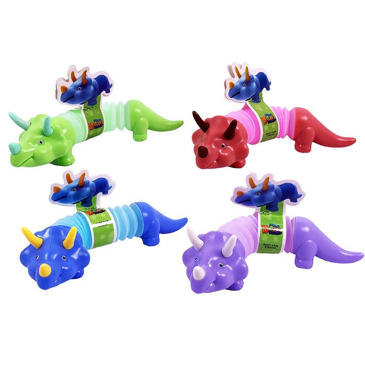 Chippo 220872-4 bővíthető, ragyogó dinoszauruszok figurakészlet, 4 különböző színben, 13-19 cm-ig nyúlik