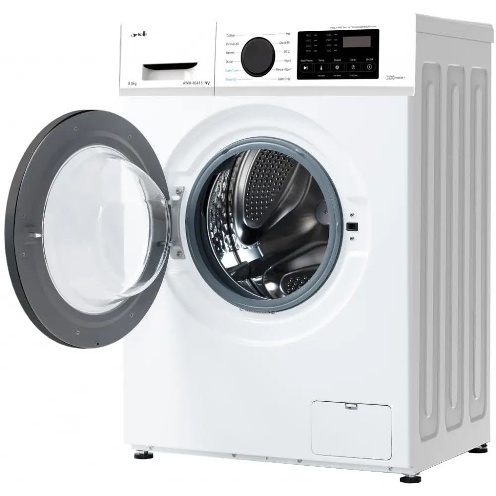 Masina de spalat rufe Arielli AWM-80415 INV, Motor inverter, 8 kg, 1400 rpm, Clasa A, Steam, Alb