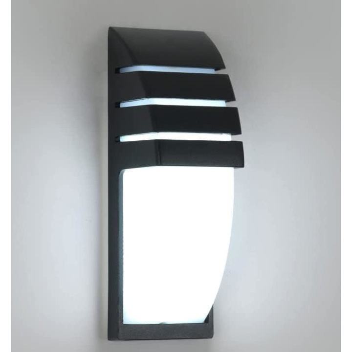 Външна Led лампа, Mckalen, 220V, 12W, размери 22.5x8x7.5 см, Cool 6000K, черна
