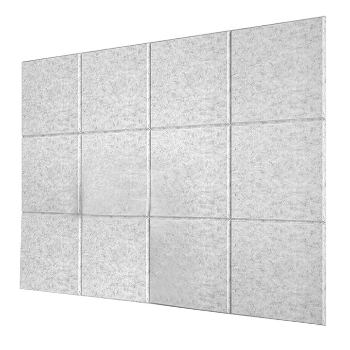Placi fonoabsorbante, Yhemday®, poliester, 30 x 30 cm, pentru fundaluri, studiouri si locuinte, 12 bucati, gri