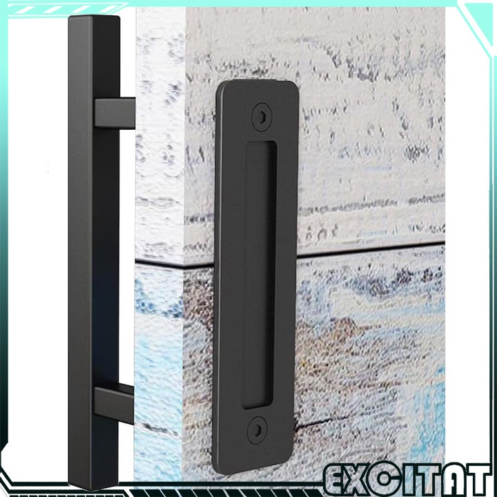 Set maner usa, Excitat®, Reversibil, Universal, Patrat, Otel carbon, 12 inci, Negru Mat