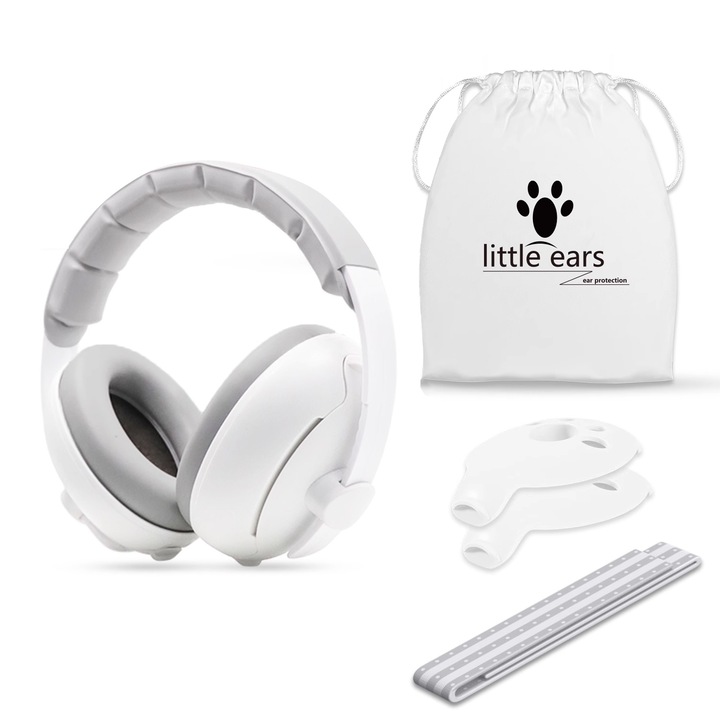 Антифонични слушалки за деца и бебета, BYONDSELF®, 2 в 1, регулируем размер, защита на слуха, сгъваеми, 0-36 месеца, сиви