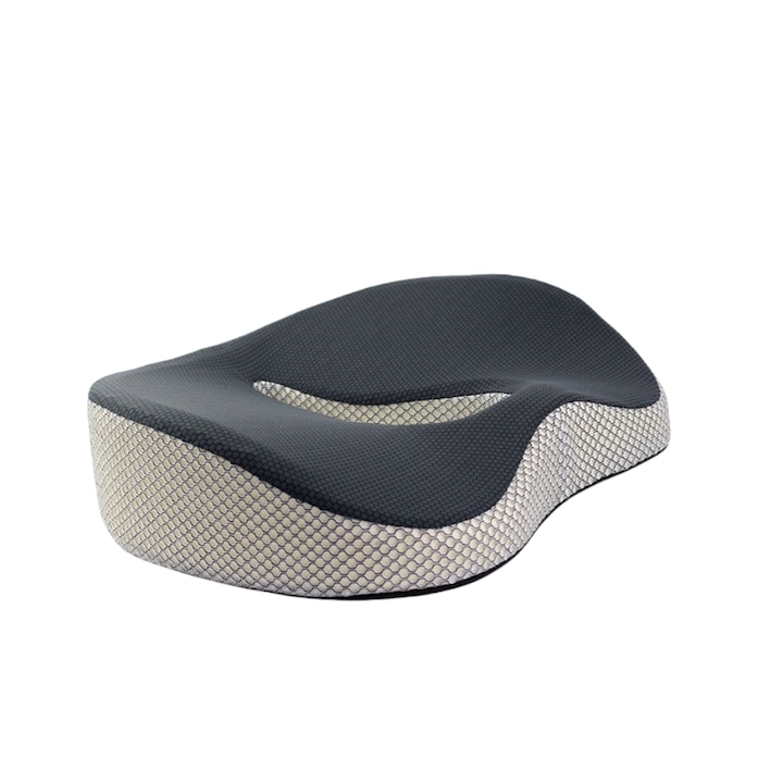 Perna de scaun din spuma cu memorie, Chigoods, Antiderapante, Ofera suport confortabil, Potrivita pentru scaune de birou si scaune auto, Gri