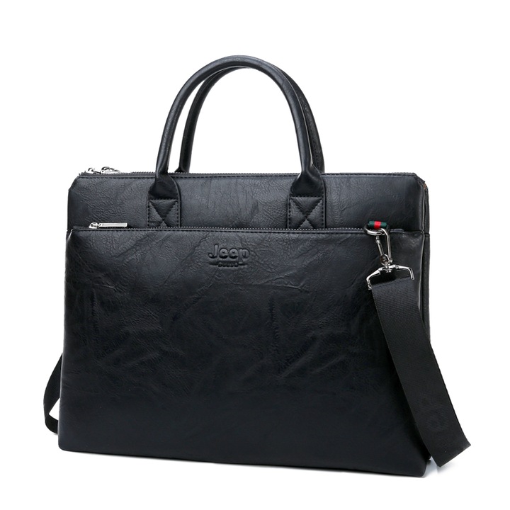 Мъжка чанта Jeep Buluo, Crossbody, водоустойчива, отделения с цип, черна
