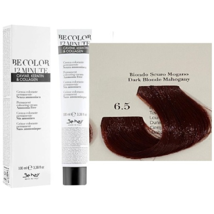 Vopsea de Par Permanenta Fara Amoniac - Be Color 12 Minute 6.5 Blond Mahon Inchis - Be Hair