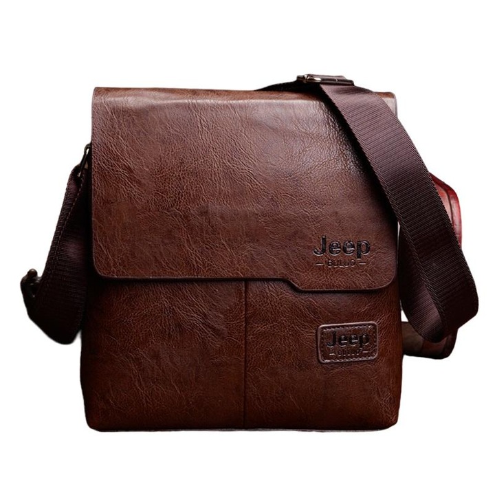 Мъжка чанта Jeep Buluo, Crossbody, PU кожа, кафява