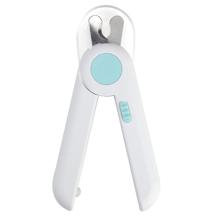 Cleste unghii pentru caini si pisici, Scurtat Unghii Cosmetica Animale, ABS/Inox, Functie LED, albastru