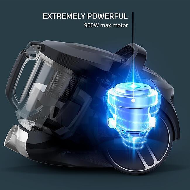 Aspirator fara sac Rowenta Compact Power XXL RO4B25EA, 750W, recipient pentru praf 2.5 L, 3 niveluri de filtrare, negru