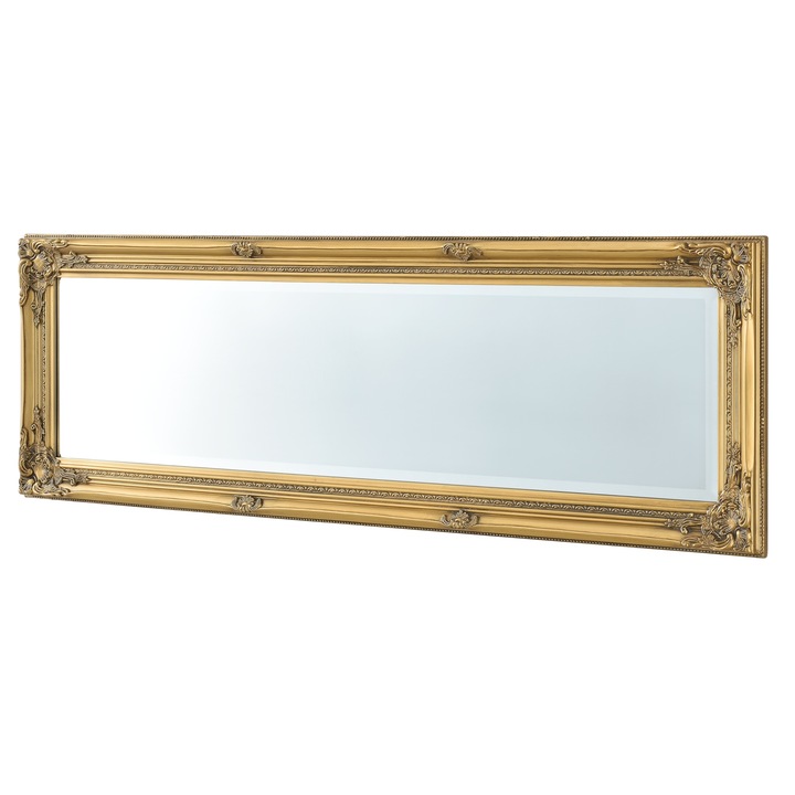 Огледало Sonata Livorno, 132 x 42 x 3, 5 cm, с рамка от евкалиптово дърво, златисто