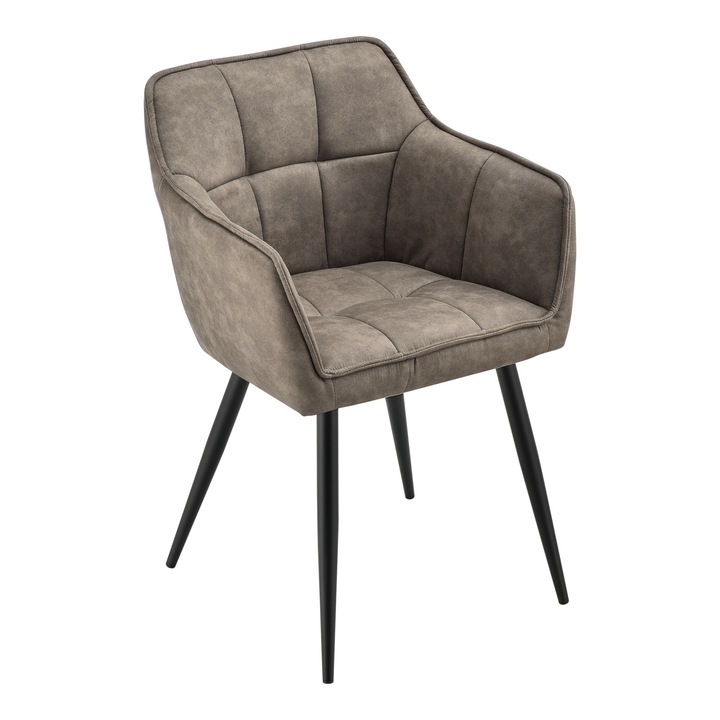 Fotel Sonata Birmingham, eko bőr, fém lábak, 79x56x53, 5 cm, taupe