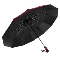 Umbrela pliabila femei/barbati, Ronyes®, 116cm, Portabil, Rezistenta vant, Rosu