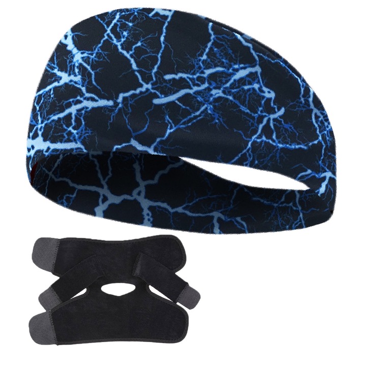 Set 2 Bentite sport, POMAMZ, Potrivit pentru alergare, yoga, fitness si alte sporturi, Albastru