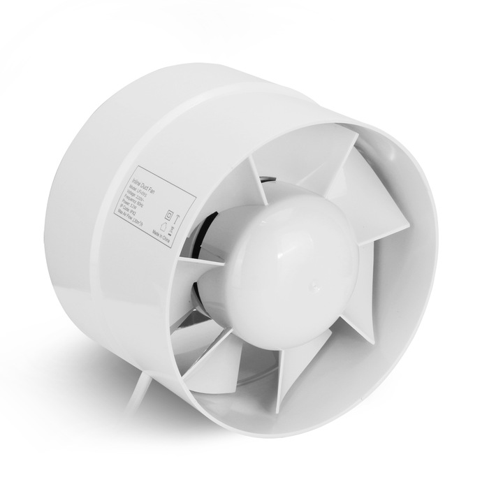 Вентилатор HUGOOME 100 mm 12W 130m³/h, за бани, вентилационни отвори, оранжерии, шатри (4 инча)