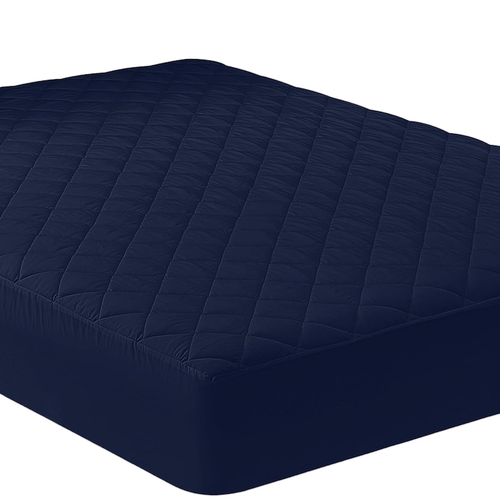 Husa saltea, matlasata, cu elastic, pentru saltea 160x200, bleumarin