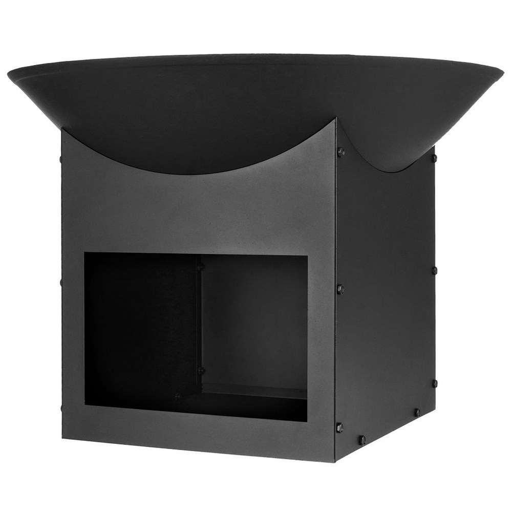 Focar De Gradina, Ambianta, 56x56x41 cm, Metalic, Mobil, Spatiu De Depozitare Pentru Lemne, Sigur, Materiale De Inalta Calitate, Materiale De Inalta Calitate, Negru