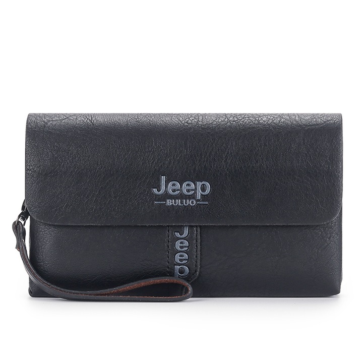 Мъжка чанта Jeep Buluo, екологична кожа, черна, 26x2.5x16см