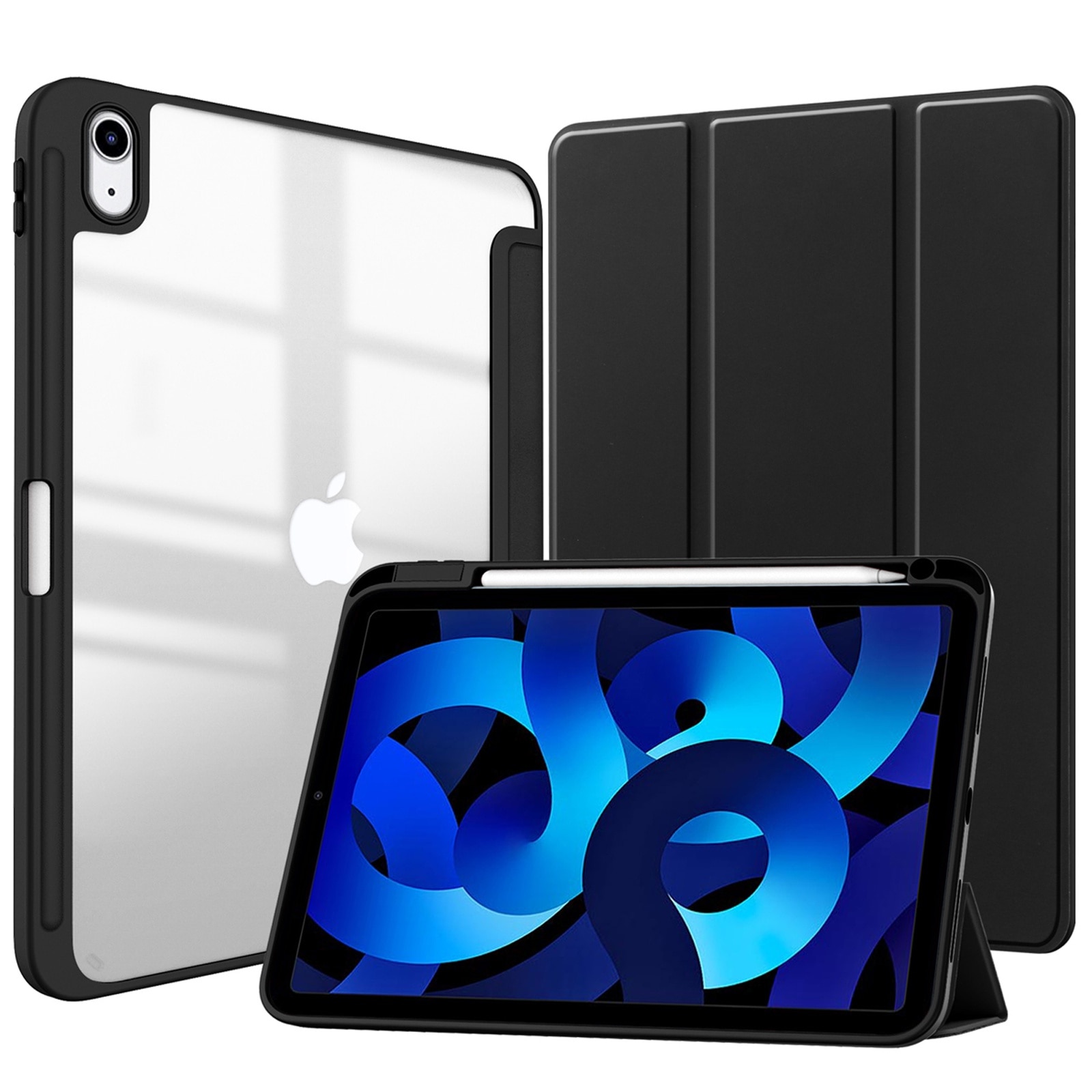Husa tableta, SINBINTA, Compatibil cu Apple iPad Air 4/5/pro11, 10.9'', Suport pentru pix, Atasament magnetic, Antisoc, Usor de instalat, Portabil, Design ergonomic, TPU/Acril/Piele ecologica, Negru