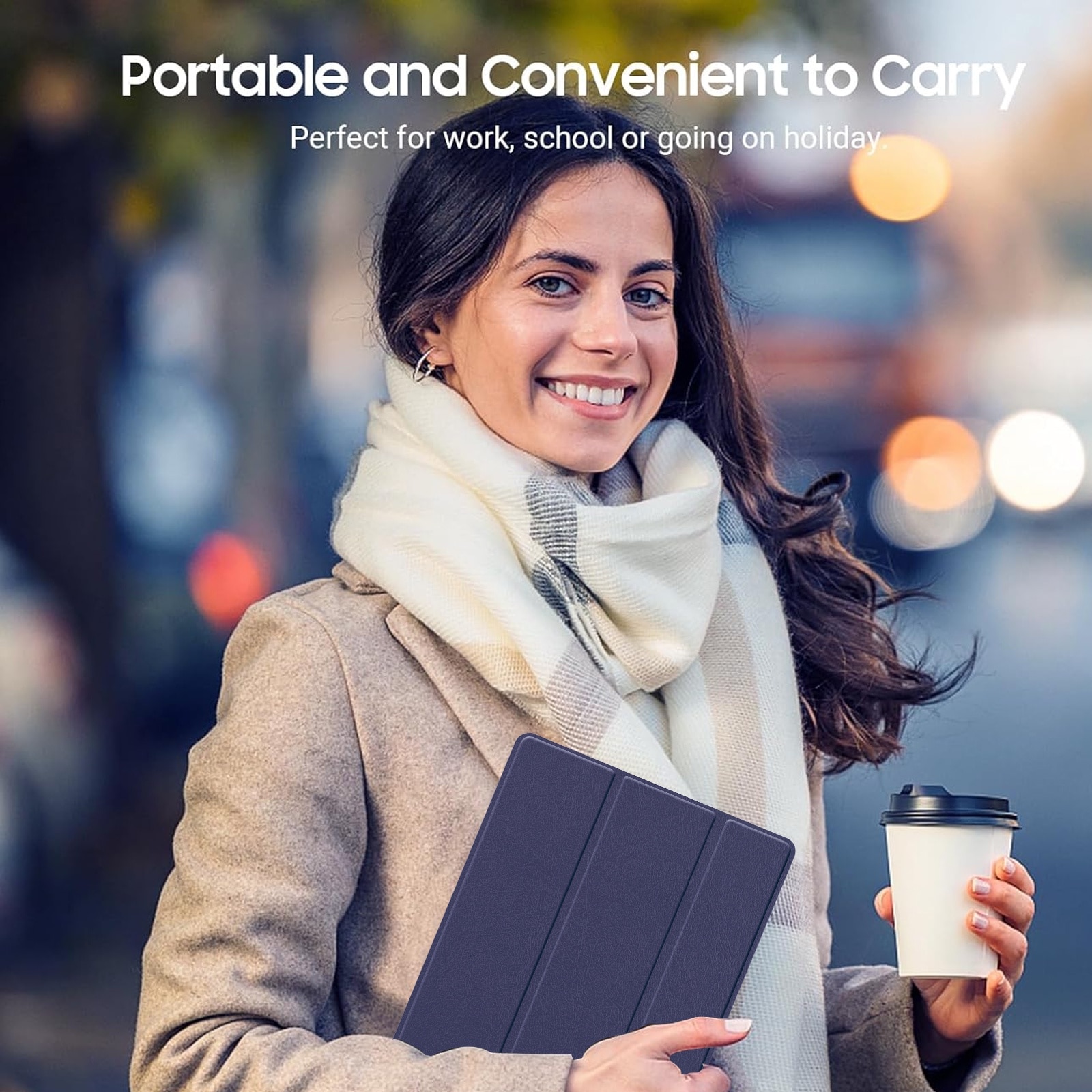 Husa tableta, SINBINTA, Compatibil cu Samsung Galaxy Tab A9 Plus/A9+ 2023, 11'', Functie sleep/wake-up, Antisoc, Rezistent la uzura, Usor de instalat, Portabil, Design ergonomic, TPU/Piele ecologica, Albastru inchis