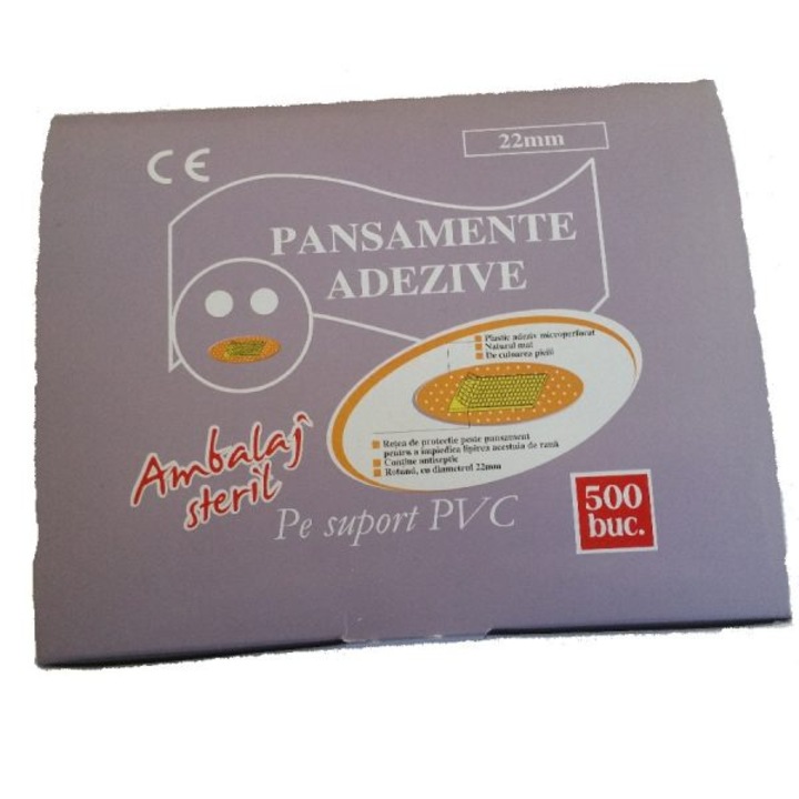 Plasturi rotunzi, 22mm diametru, 500buc/cutie