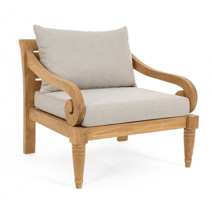 Karuba bézs textil natúr fa fotel 80x80x75 cm
