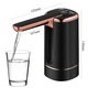 Pompa electrica pentru bidon de apa, SINBINTA, 1200mAh, 4W, Incarcare prin USB, Design pliabil, Trei moduri, Indicator de putere, Compatibil cu sticlelor de apa de 2-5 GAL, Pentru casa, camping, birou si calatorii, ABS, 130 x 142mm, Negru