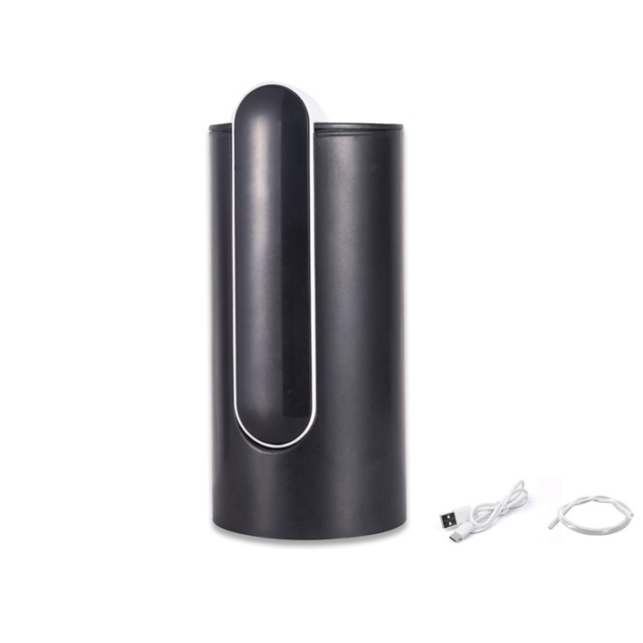 Електрическа помпа за бутилка вода, SINBINTA, 1200 mAh, Сгъваем дизайн, USB зареждане, Съвместима с бутилки вода от 2 до 5 галона, Работа с един бутон, За пикници, къмпинг и работилници, ABS, 145 x 65 mm, Черен