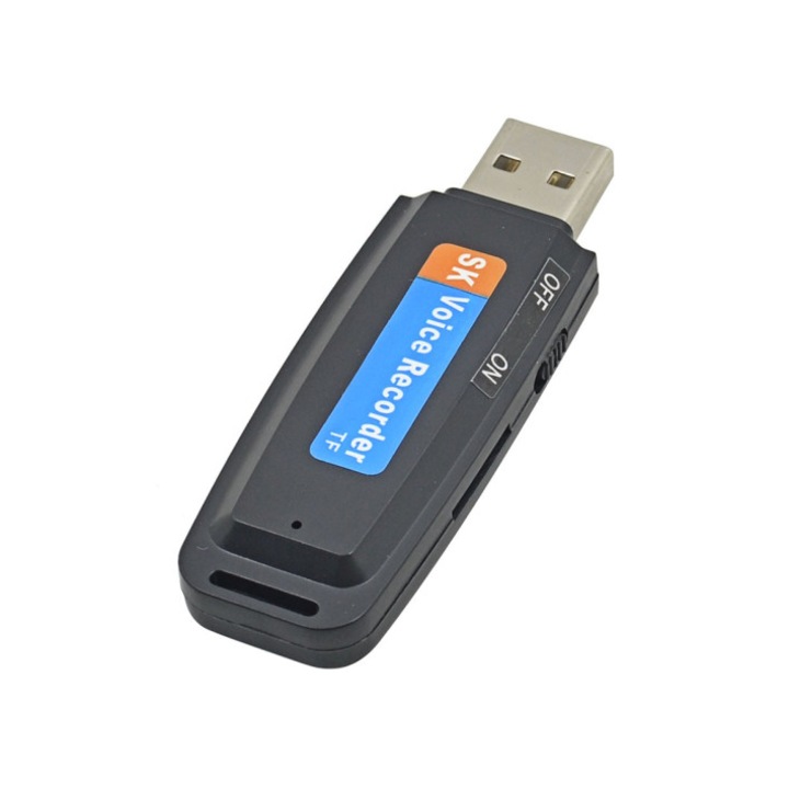 SPION USB Stick, hangrögzítő, fekete