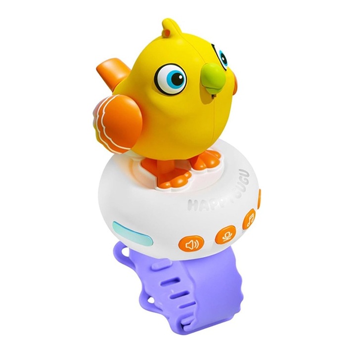 Interaktív karóra gyerekeknek, JESWO®, Gugu, 26 dal, utánzás, énekelni és táncolni, C típusú töltés, 500 mAh, többszínű