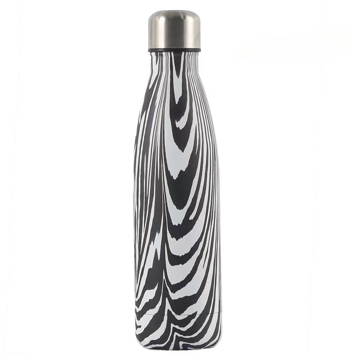 Termosz bögre KOUVOLSEN, zebra modell, rozsdamentes acél, űrtartalom 500ml