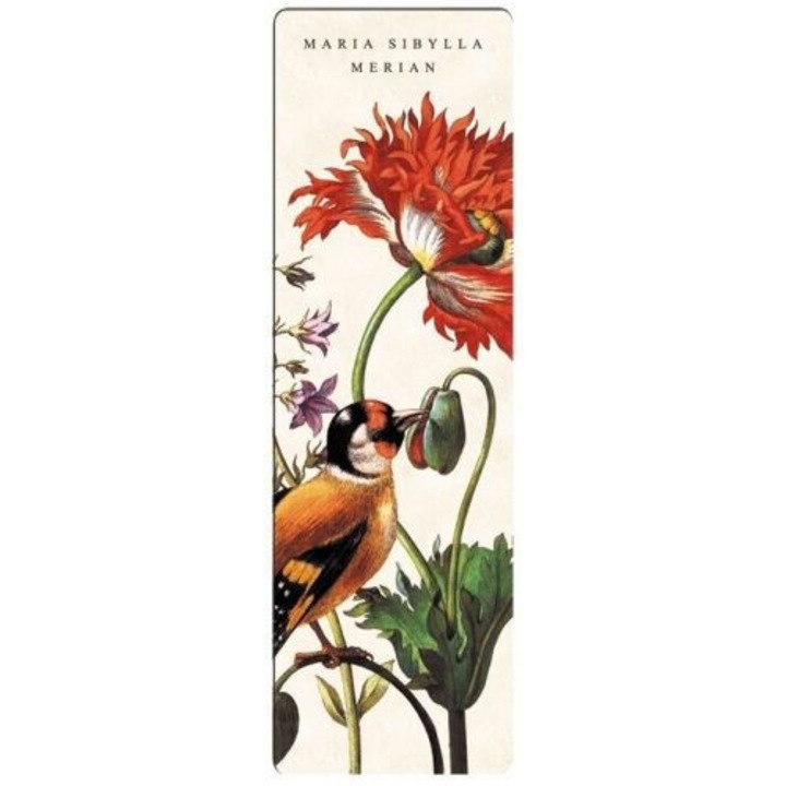 Könyvjelző 5x16cm, Maria Sibylla Merian: Bird