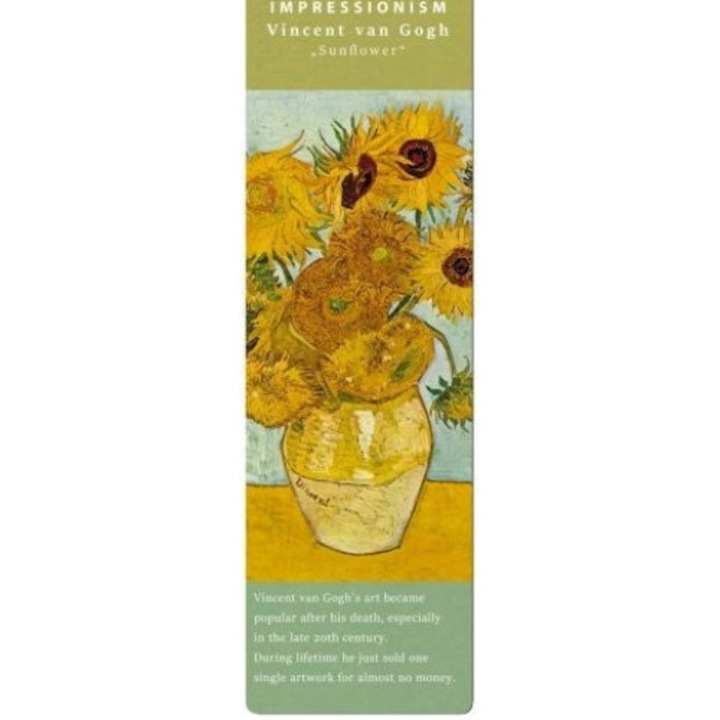 Könyvjelző 5x16cm, Van Gogh: Sonnenblumen