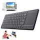 Tastatura multimedia wireless cu mouse pad, Latauar, iluminata LED RGB, USB