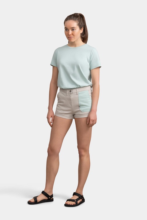 KAFT, Pantaloni scurti de denim cu buzunar constrastant, Maro taupe deschis/Albastru glaciar