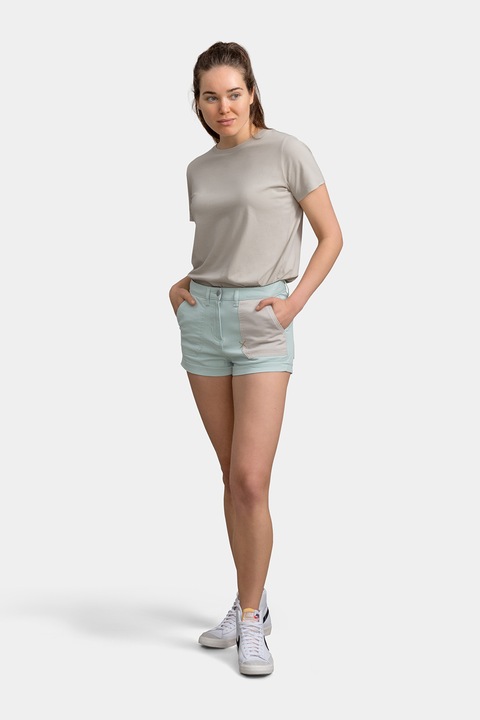 KAFT, Pantaloni scurti de denim cu buzunar constrastant, Gri deschis/Albastru glaciar