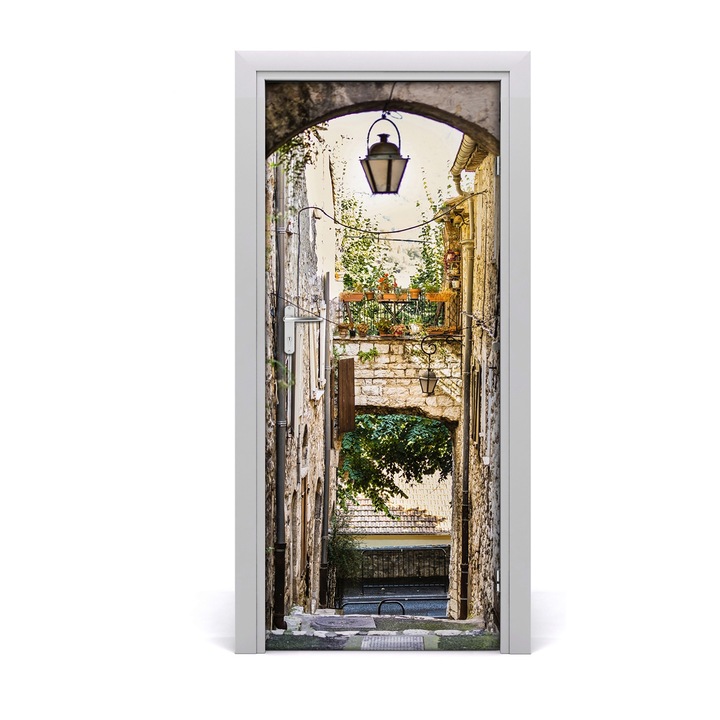 Декоративни стикери, Tulup, Самозалепващ модел врата на стария град, 85x205 cm, 010120130090000054657