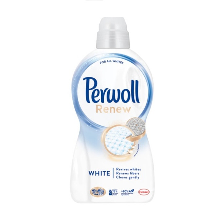 Detergent de rufe lichid, Perwoll, 1, 98L, 36 spalari Renew White
