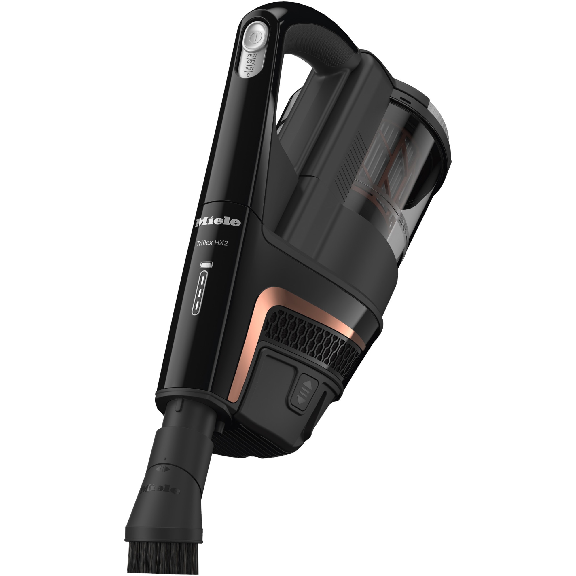 Aspirator vertical Miele Triflex HX2 125 Gala Edition, 3 in 1, 25,2 V, 192 W, perie electrica, Negru obsidian