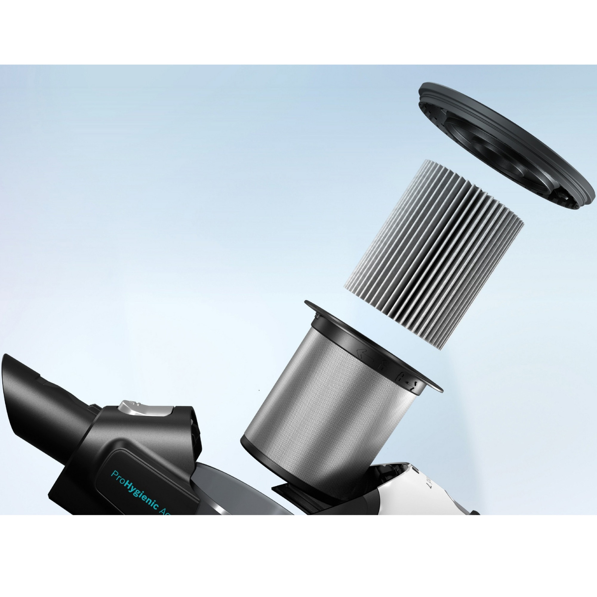 Aspirator vertical Bosch Unlimited 7 ProHygienic Aqua BCS71HYG1, baterie 3 Ah, 3 trepte de putere; Perie AllFloor DynamicPower cu LED-uri, 2in1 DynamicAqua Mop, rezervor apa pentru stergere pana la 50m2, Alb