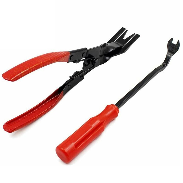 Set scule pentru demontare tapiterie auto, negru/rosu, 2 piese