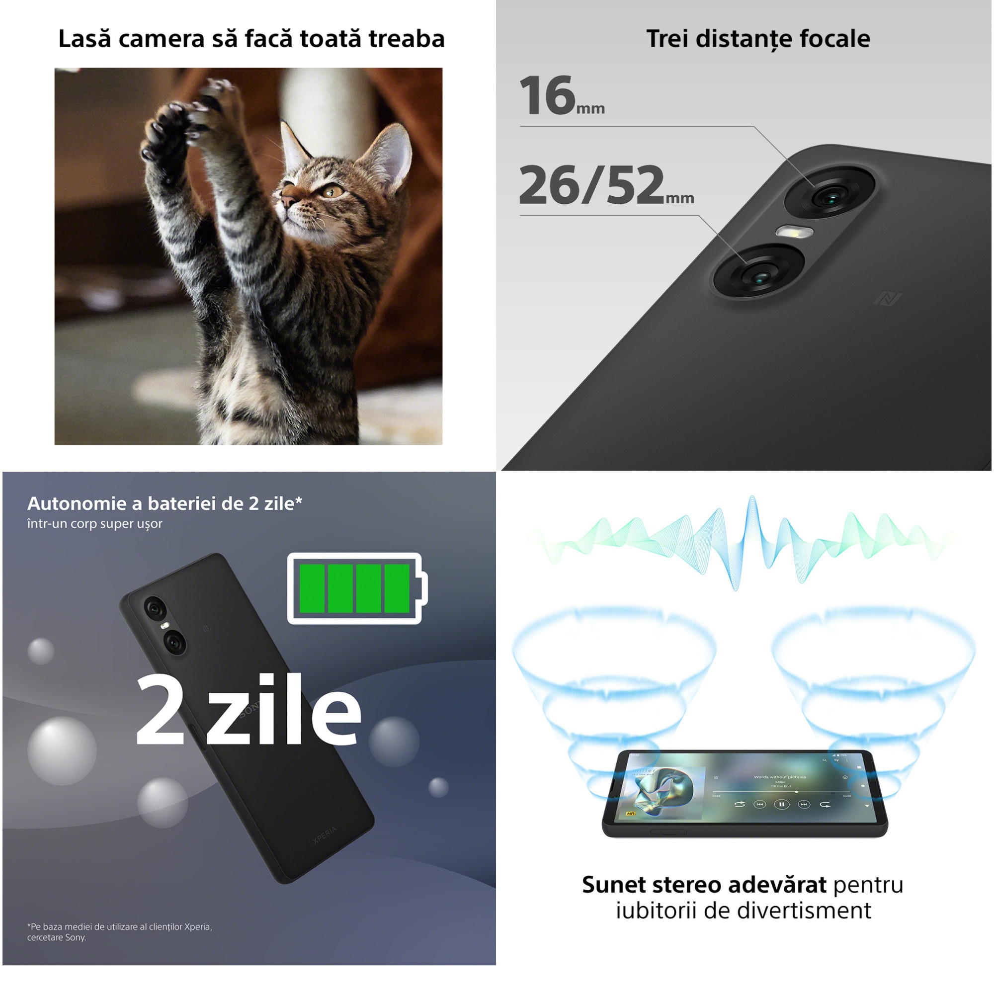 Telefon mobil Sony Xperia 10 VI, Dual SIM, 8GB RAM, 128GB, 5G, Black