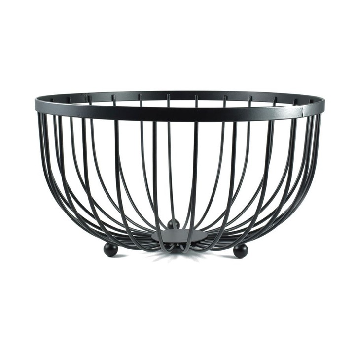 Fructiera, ESTIA, metalica, negru, 25.1x25.1x13.4cm