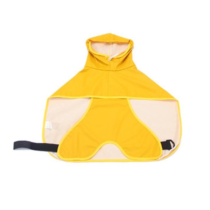 Haina de ploaie pentru caini, impermeabila, cu banda reflectorizanta, galben, M