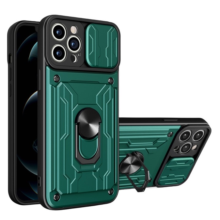 Telefontok, ütésálló, iPhone 14 Pro-hoz, zöld