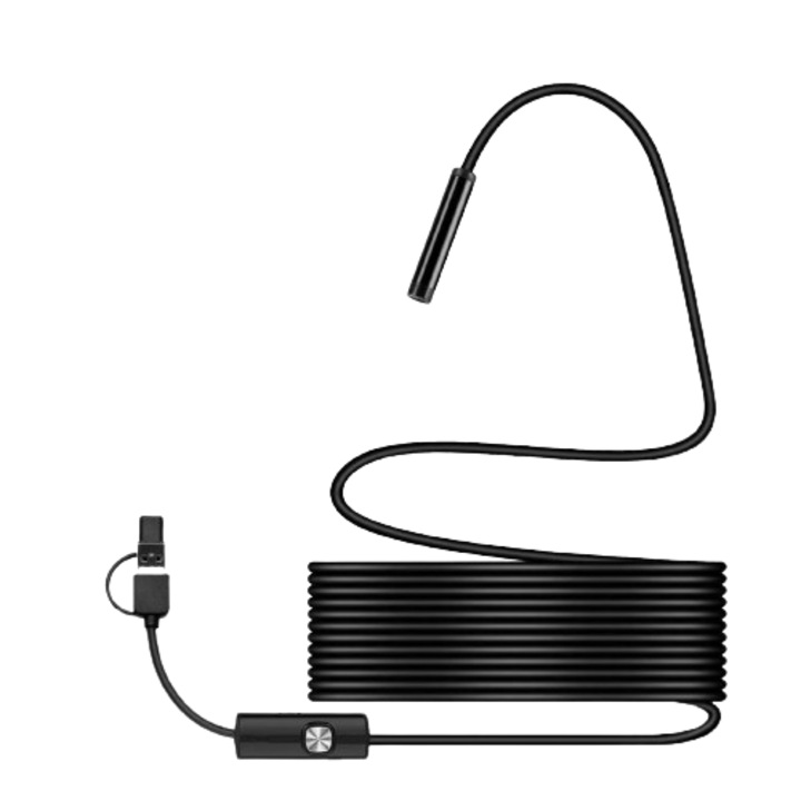 Endoszkóp műhelybe, 5,5 mm, 6 LED, vízálló IP67, fekete