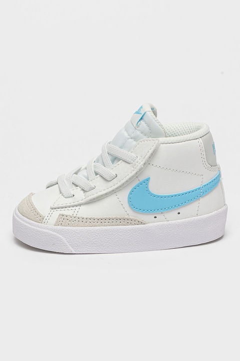 Nike, Pantofi sport inalti Blazer Mid 77, Alb/Alb murdar/Albastru deschis
