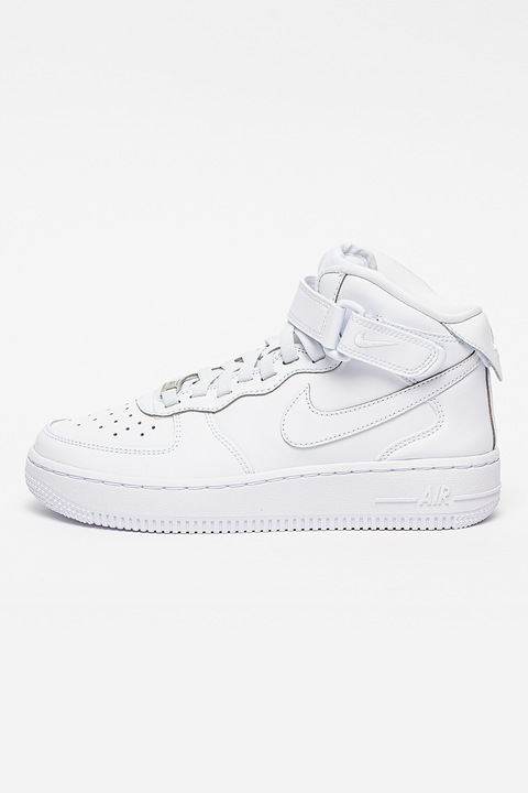 Nike, Спортни обувки Air Force 1 Mid Easyon от кожа и еко кожа, Бял