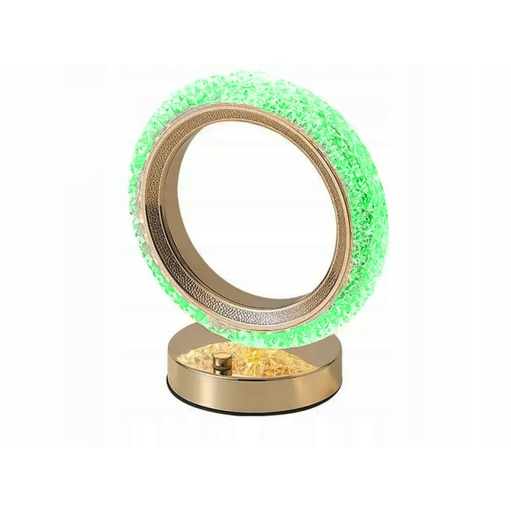 Lampa ambientala led eBA®, forma inel crystal diamond, cu senzor tactil si telecomanda, 6 nuante de lumina, pentru bar, dormitor, noptiera, cu led de birou, reincarcabila usb