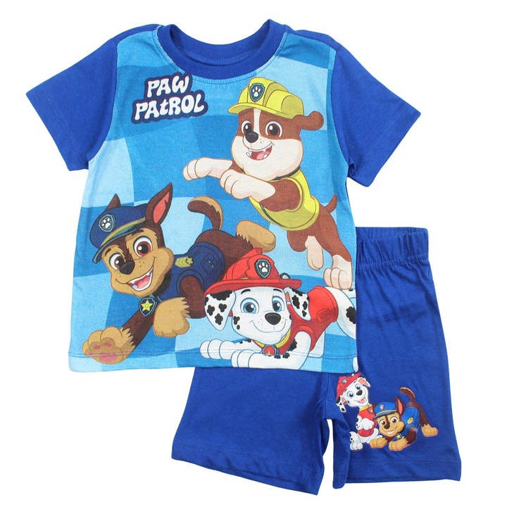 Детска пижама с къс ръкав, 100% памук, многоцветна, Let's Go, Paw Patrol, Многоцветен