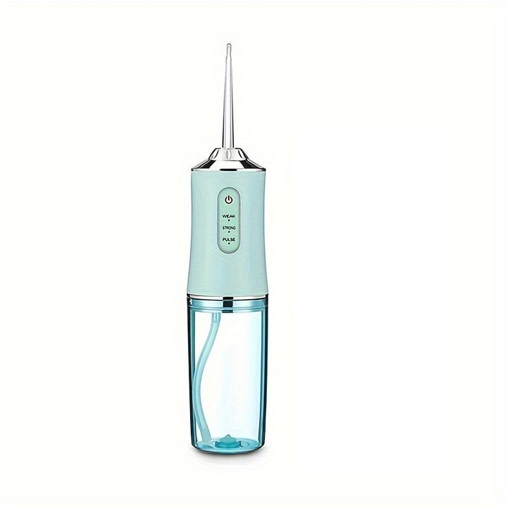 Irigator oral pentru dus bucal, Profesional, 4 accesorii si 3 moduri curatare, 220mL, Verde