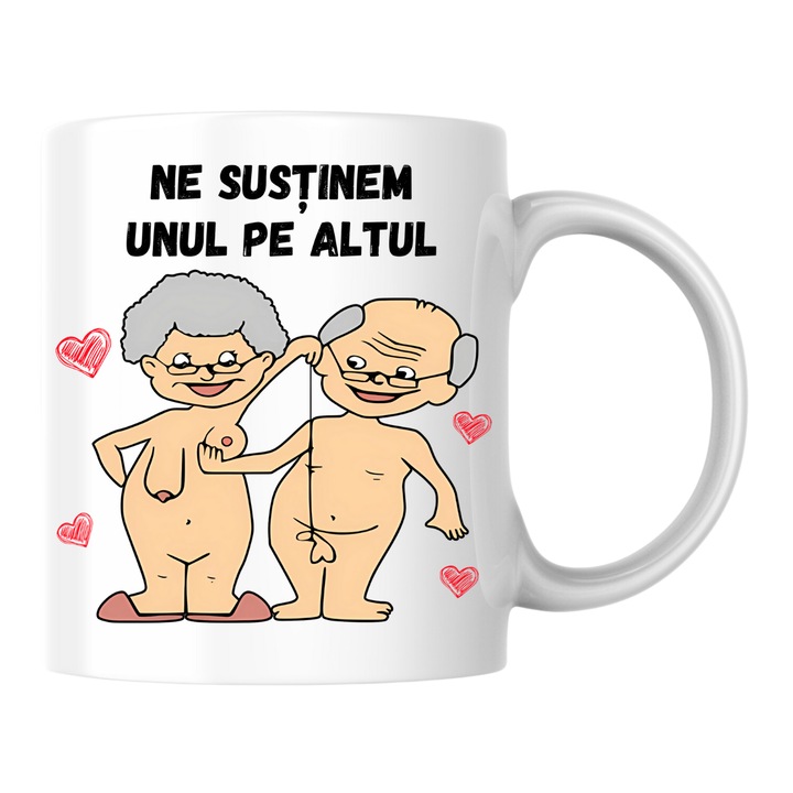 Cana personalizata - Ne sustinem unul pe altul! alba, 330 ml